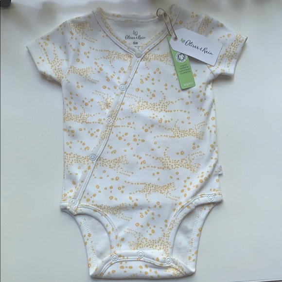 🔥3/$24 Oliver&Rain Gold Cheetah Baby Kimono - Picture 10 of 10